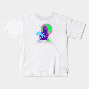 Neon Zombie Vaporwave Synthwave Sunset Kids T-Shirt